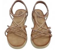 EXE ZFC1951-RT2 SANDALI SCARPE DONNA DA INFILARE ELASTICO SINTETICO CAMEL