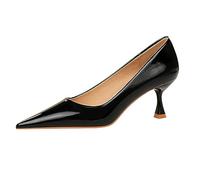 EXECAB Donna Nero Mary Jane Basse 43 EU Tacco Stiletto 5 cm Slip On Punta Chiusa Scarpe Eleganti Casual, Sera Primavera, Autunno