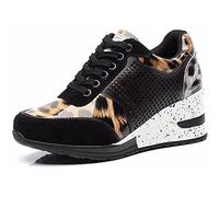 EXECAB Scarpe da Ginnastica con Zeppa da Donna 3,15 "Sneakers Stringate da Donna con Tacco Antiscivolo Scarpe con Plateau con Tacco Nascosto Scarpe da Sposa da Passeggio,Burst,35