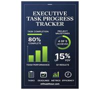 EXECUTIVE TASK PROGRESS TRACKER: Daily Task Progress Tracker and Planner | daily goal planner tracker | project progress tracker | 6 x 9 inches, 100 Pages | undated task