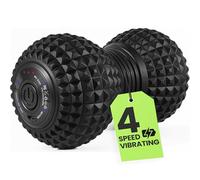 EXELLEON Palla vibrante a 4 velocità per massaggio a arachidi, massaggiatore con rullo in schiuma vibrante per fascite plantare, mobilità e terapia dei trigger point dei tessuti profondi, allevia