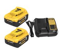 Exemoro 2 x 18 V 5,0 Ah DCB184 Batteria per Dewalt Batteria 18 V 5,0 Ah DCB184 DCB180 DCB181 DCB182 DCB200 DCB201 DCB201-2 DCB200-2 DCB204-2 Compatibile con gli elettroutensili (Giallo+nero)