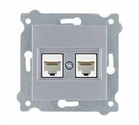 EXEN | Argento | Presa Schuko Interruttore Pulsante Dimmer TV satellitare
