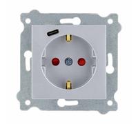 EXEN | Argento | Presa Schuko Interruttore Pulsante Dimmer TV satellitare