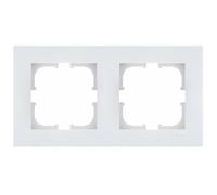 EXEN - Cornice Doppia 2 Moduli Serie KARELL Bianco 154 mm - Placca di Finitura da Incasso per Interruttori e Prese Elettriche - Compatibile con Moduli EXEN - Design Moderno - K102/01E