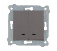 EXEN - Incasso Interruttore da Parete con LED - Doppio Interruttore Luce da Muro On/Off - Mocha 1-Via - All-in-One Compatibile con le Serie KARELL/ODAK/COMFORT - 203/15E