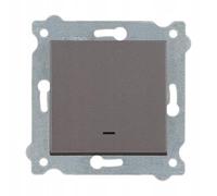 EXEN - Incasso Interruttore da Parete con LED - Singolo Interruttore Luce da Muro On/Off - Mocha 1-Via - All-in-One Compatibile con le Serie KARELL/ODAK/COMFORT - 201/15E