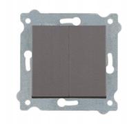 EXEN - Incasso Interruttore da Parete - Doppio Interruttore Luce da Muro On/Off - Mocha 2-Vie - All-in-One Compatibile con le Serie KARELL/ODAK/COMFORT - 202/15E