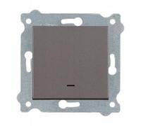 EXEN - Incasso Passivo Interruttore da Parete con LED - Singolo Interruttore Luce da Muro On/Off - Mocha 1-Via - All-in-One Compatibile con le Serie KARELL/ODAK/COMFORT - 210/15E