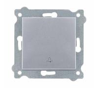 EXEN - Incasso Pulsante del Campanello da Parete 1-Via, Argento - Simbolo Campanello - All-in-One Compatibile con le Serie KARELL/ODAK/COMFORT - 207/10E