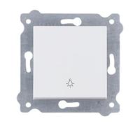 EXEN - Incasso Pulsante della Luce da Muro 1-Via, Bianco - Simbolo della Luce - All-in-One Compatibile con le Serie KARELL/ODAK/COMFORT - 205/01E