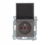 EXEN - Presa con Messa a Terra Tipo E da Incasso con Coperchio Mocha 16A 250V - Presa Elettrica a Muro con Protezione Aggiuntiva - All-in-One Compatibile con le Serie KARELL/ODAK/COMFORT-247/15E