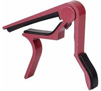 EXENXA Accordatore per Chitarra Clip per Chiave a Morsetto a Cambio rapido in Lega di Alluminio, capotasto per Chitarra elettrica Classica Acustica,Rosso