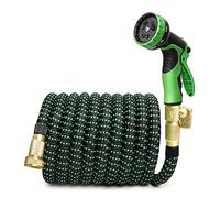 EXENXA Tubo da giardino espandibile extra resistenza, raccordi in ottone massiccio, il tubo flessibile per acqua senza pieghe (colore: blu, dimensioni: 25 m) (verde 30 m) (verde 2,5 m) (verde 2,5 m)