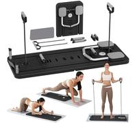ExeractFit Pilates Board - 2025 Upgraded Pieghevole Macchina Reformer Pilates per Casa Multifunktional Tavola da Pilates Addominali Rullo Rimbalzo Automatico(Nero)