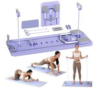 ExeractFit Pilates Board - 2025 Upgraded Pieghevole Macchina Reformer Pilates per Casa Multifunktional Tavola da Pilates Addominali Rullo Rimbalzo Automatico(Viola)