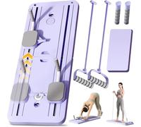 ExeractFit Pilates Board Pilates Reformer Machine Set, Foldable Multi-Purpose Rullo per Addominali Rulli Addominali con Rimbalzo Automatico, Attrezzo per Allenamento a Casa(Viola con Impugnatura)