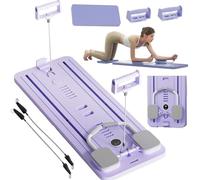 ExeractFit Pilates Board Pilates Reformer Machine Set, Foldable Multi-Purpose Rullo per Addominali Rulli Addominali con Rimbalzo Automatico, Attrezzo per Allenamento a Casa(Viola senza Impugnatura)