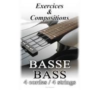 Exercices & Compositions - Basse / Bass: Portées, tablatures et diagrammes d'accord pour 4 cordes / Staffs, tablatures and chord diagrams for 4 strings.