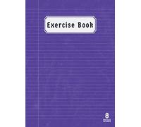 Exercise Book 8mm Ruled and Margin: A4 Exercise Books 8mm Lined | Back to School Notebooks A4 for Class Records & Lesson | Purple Cover