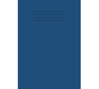 Exercise Books A4 Lined: 8mm Lined with Margin, 100 Pages, 90gsm Paper, School Notebook - Blue Cover