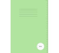 Exercise Books A4 Lined: 8mm Ruled with Margin Notebook/Journal for Kids, 100 Pages, Thick 90gsm Paper | School, Homeschooling, Office, Work, Home Supplies - Light Green