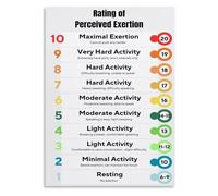 Exercise Intensity Chart RPE Scale Poster Perceived Exertion Guide for CrossFit Box Training Room Wall Decor(Framed,16x24inch(40x60cm))