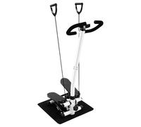 Exercise Stair Stepper per casa, Twist Stair Stepper, portata 150 kg, con display LCD, sistema idraulico e fasce di resistenza regolabili in altezza, mini stepper per cyclette silenziosa per gambe