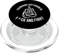 Exercising Enough To F And Fight Funny Fitness Funny Workout PopSockets PopGrip per MagSafe