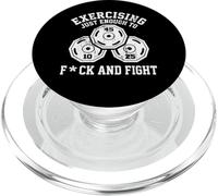 Exercising Enough To F And Fight Funny Fitness Funny Workout PopSockets PopGrip per MagSafe