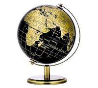 Exerz 14 cm mini mappamondo nero oro mappa in inglese Bronze supporto