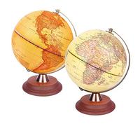 EXERZ 20 cm Mappamondo illuminato Antico LED legno supporto