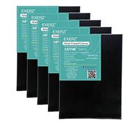 Exerz 24x30cm Tele Intelaiate 5pz - Nero - per Artisti per Pittura/Spessore 1.7cm 280GSM/ Tele prestirate 100% Cotone/T re Strati di Gesso/Prive di acidi/Grana Media - Nero