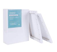 EXERZ 24x30cm Tele Intelaiate 5pz per Pittura per Artisti/Spessore 1.7cm 280GSM/ Tele Prestirate 100% Cotone/Prive di acidi/Bianca/Grana media - Per Dipingere, ad Acrilici, Pittura ad Olio