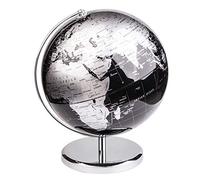 Exerz 25 cm mappamondo metallico nero acciaio inox base per