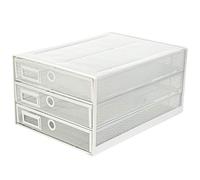 Exerz 3 Cassetti da scrivaniain/Vassoio Porta Lettere 3 Ripiani/Supporto per Documenti/Organizzatore Multifunzione da Scrivania - Rete Metallica (Bianco)