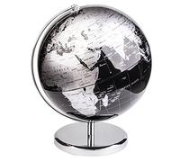 Exerz 30cm Mappamondo - Mappa Inglese - Con Base In Metallo Globo Della Scuola Decorazione/Educazione/Geografica/Moderna - Diametro 30cm Nero Metallizzato