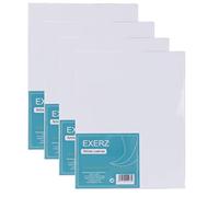 EXERZ 40x50cm Tele Intelaiate 4pz per Pittura per Artisti/Spessore 1.7cm 280GSM/ Tele Prestirate 100% Cotone/Prive di acidi/Bianca/Grana media - Per Dipingere, ad Acrilici, Pittura ad Olio