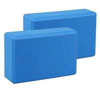 Exerz Blocchi Yoga 2 Pezzi - di Yoga e Pilates Ad Alta densit Comodi mattoncini in Schiuma Fitness, Antiscivolo - Leggero e Adatto ai Viaggi. (Blu)