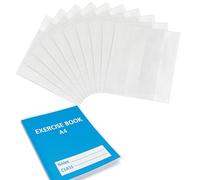 EXERZ Copertine per libri formato A4, confezione da 10, finitura opaca, regolabili, in polipropilene, per libri e quaderni A4, facili da montare, con striscia adesiva, resistenti, monouso