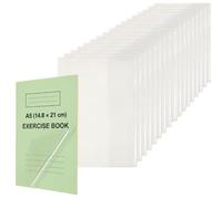EXERZ Copertine per quaderni, formato A5, confezione da 20 custodie | Custodia per notebook scolastica riutilizzabile senza lacci per mantenere i quaderni trasparenti proteggono le pagine da