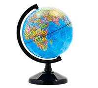 Exerz Mappamondo 14 cm Mappa Italiana Base Nera per Scuola e Ufficio | Base leggera in ABS per scrivania casa studio adatto a bambini studenti adulti regalo educativo e decorativo