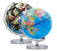 Exerz Mappamondo Illuminato 23cm Mappa Italiana Supporto Metallo LED