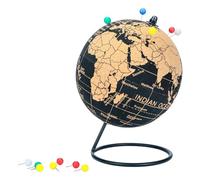 Exerz sughero mappamondo 14 cm Pinnable mappa in inglese con Pins nero
