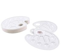 EXERZ Tavolozze Per Vassoi Da 12 Pezzi Con Foro Per Pollice, Set Per Pittura Ad Olio, Acrilico, Acquerello, Forma Ovale. Forniture E Accessori Per Club D'arte, Scuole, Lezioni D'arte, Galleria.