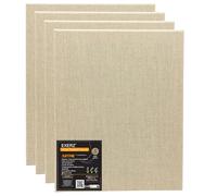 Exerz Tela di lino 40 x 50 cm, confezione da 4 - pre-allungata, cornice da 1,7 cm, 320 g/m², 100% lino, tripla primer, senza acidi, grana media - ideale per pittura acrilica e ad olio