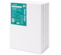 Exerz Tele intelaiate 4 Pezzi 30x40cm 3,8cm Spessore Bordo Profondo / 380GSM/ Prestirato 100% Cotone/Imprimitura/Triplo Innescato/Acido Libero/A Grana Media/Acrilici, Pittura ad Olio