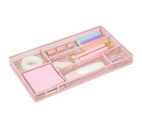 Exerz Vassoio organizer in rete - Inserto per cassetto da scrivania in metallo con 6 scomparti - organizer impilabile per cassetti da ufficio per cancelleria, trucco e accessori