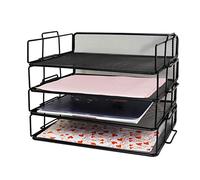 Exerz Vassoio Portacorrispondenza 4 pezzi/Vassoi Corrispondenza/Vassoio Porta Documenti/a rete metallica/Scrivania organizer