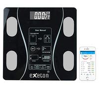 EXETON Bilancia intelligente Bluetooth per pesare il grasso corporeo, bilancia BMI, analizzatore della composizione corporea (nero)
